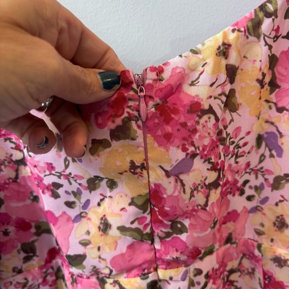 NWT Lulu's XL Dress Precious Perspective Pink Floral Mini Dress - Picture 8 of 14